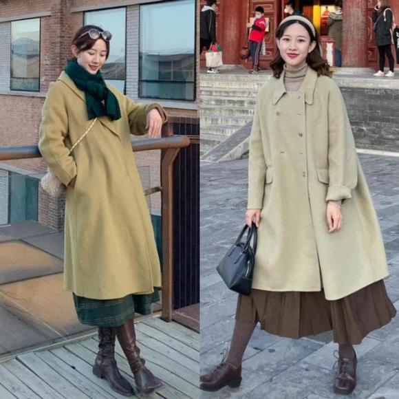 Áo khoác màu nâu vàng rực rỡ thu hút ánh nhìn ngay lập tức, mang đến hiệu ứng trẻ trung