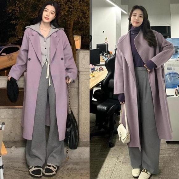 Áo khoác tím toát lên vẻ lãng mạn, tinh tế và thanh lịch.