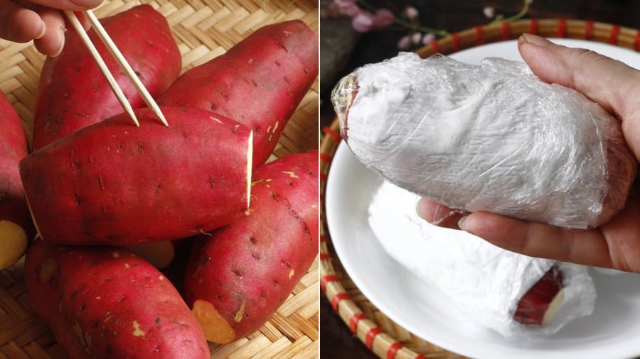 Bạn có thể làm chín khoai bằng lò vi sóng.