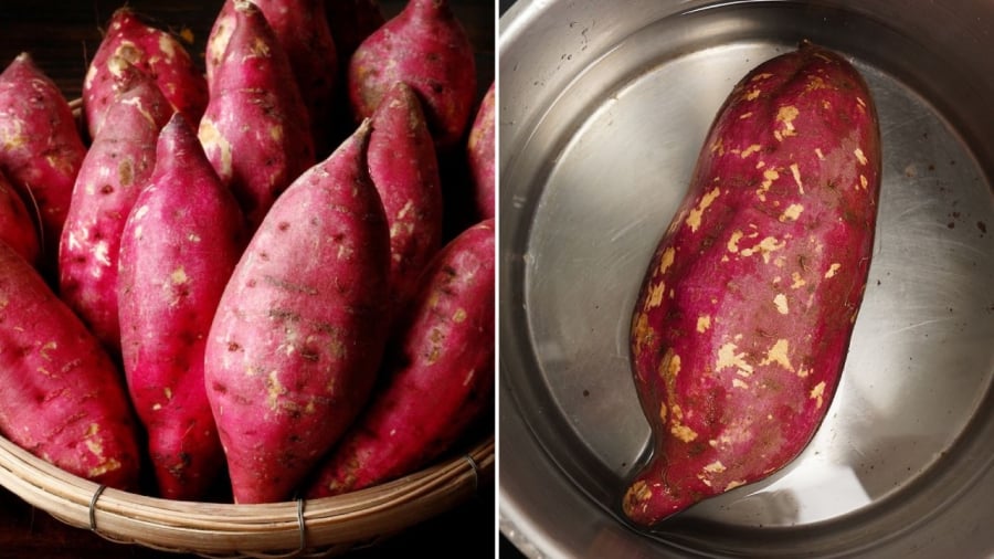 Khi luộc khoai lang, bạn có thể thêm một ít muối.