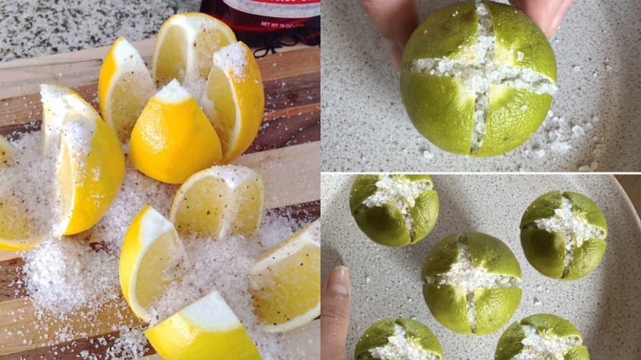 Sử dụng chanh kết hợp với muối giúp loại bỏ năng lượng tiêu cực, thu hút tài lộc.