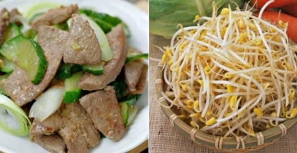 Gan động vật chứa nhiều đồng, sắt và các nguyên tố kim loại, trong khi giá đỗ giàu vitamin C.