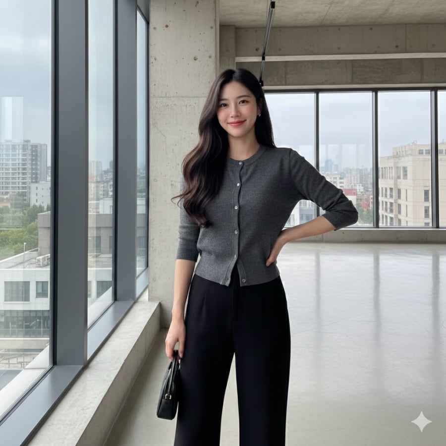 Áo cardigan trơn luôn là “ngôi sao” trong tủ đồ của những người theo phong cách tối giản