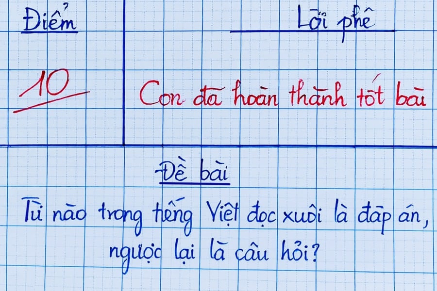 Khám phá câu đố tiếng Việt: đọc xuôi là đáp án, đọc ngược thành câu hỏi.