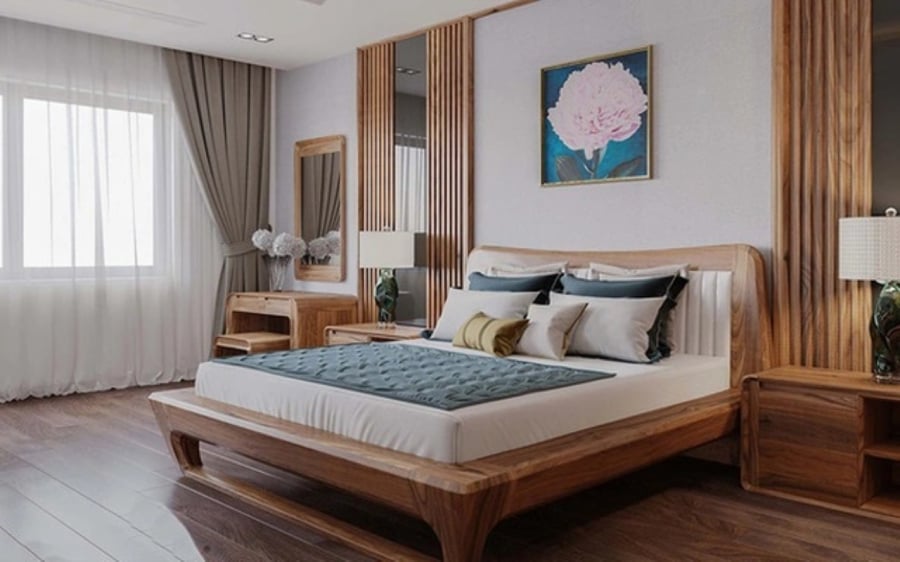 Vị trí chỗ dựa đầu giường cần được kê sát vào một bức tường vững chãi, không có cửa sổ hay khe hở phía sau. (Ảnh minh họa)