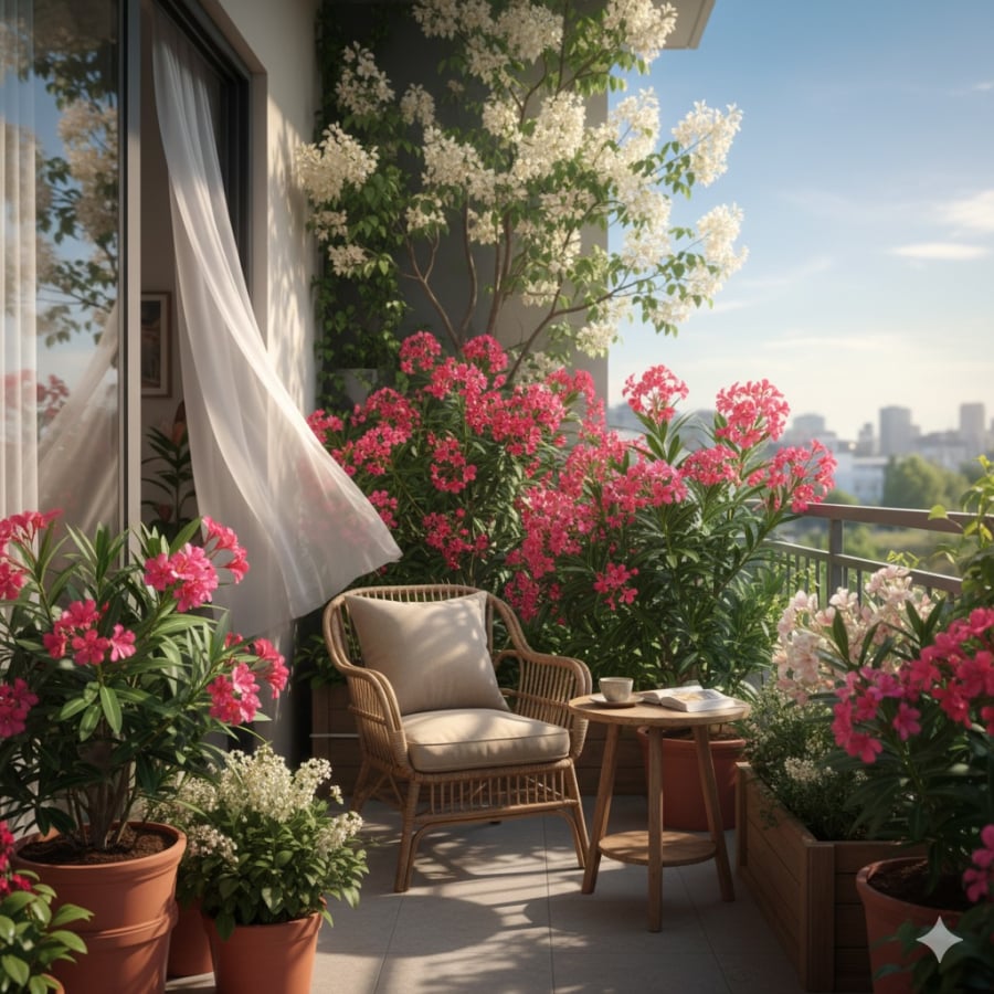 Tường Vi và Hòe nở rộ mang đến nguồn năng lượng tốt, hỗ trợ may mắn và sự thăng tiến cho gia chủ.