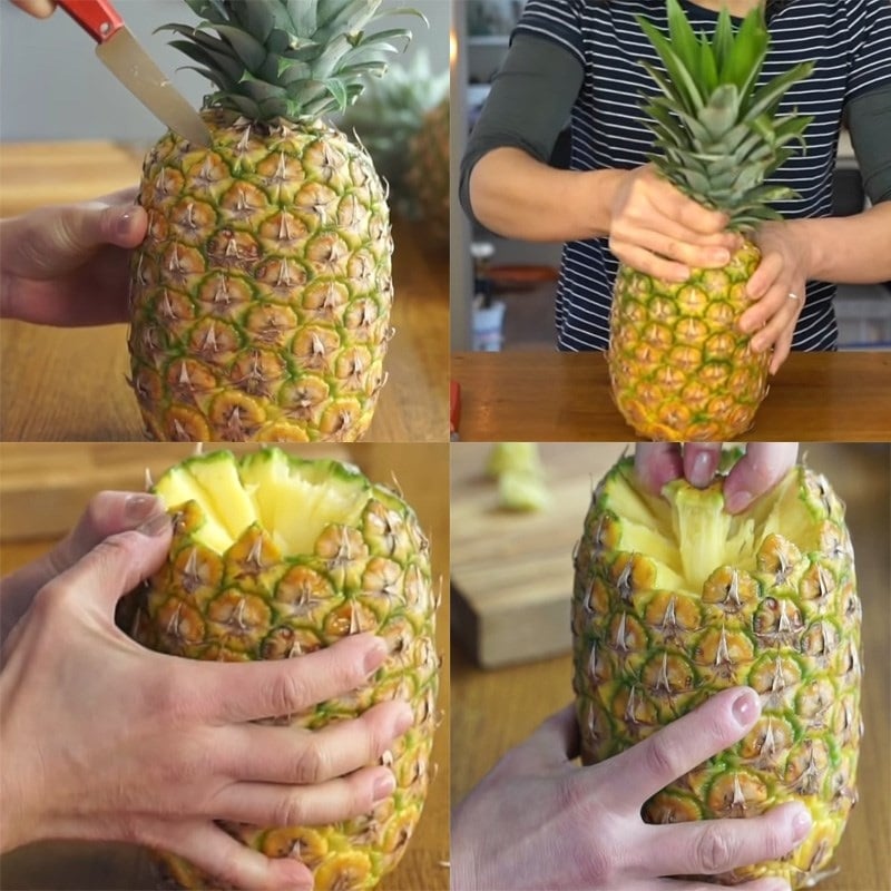 Mẹo bổ dứa không cần dao, miếng nào cũng ngon không chảy nước