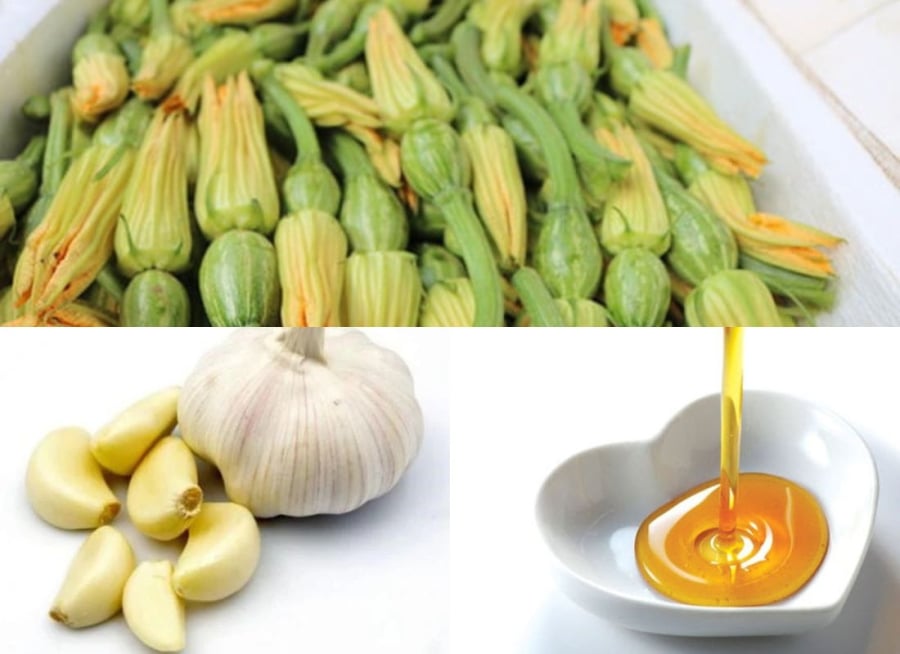 Nguyên liệu làm bông bí xào tỏi