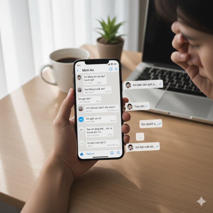 Nhắn dồn dập hoặc xoay quanh bản thân dễ tạo áp lực và giảm thiện cảm.