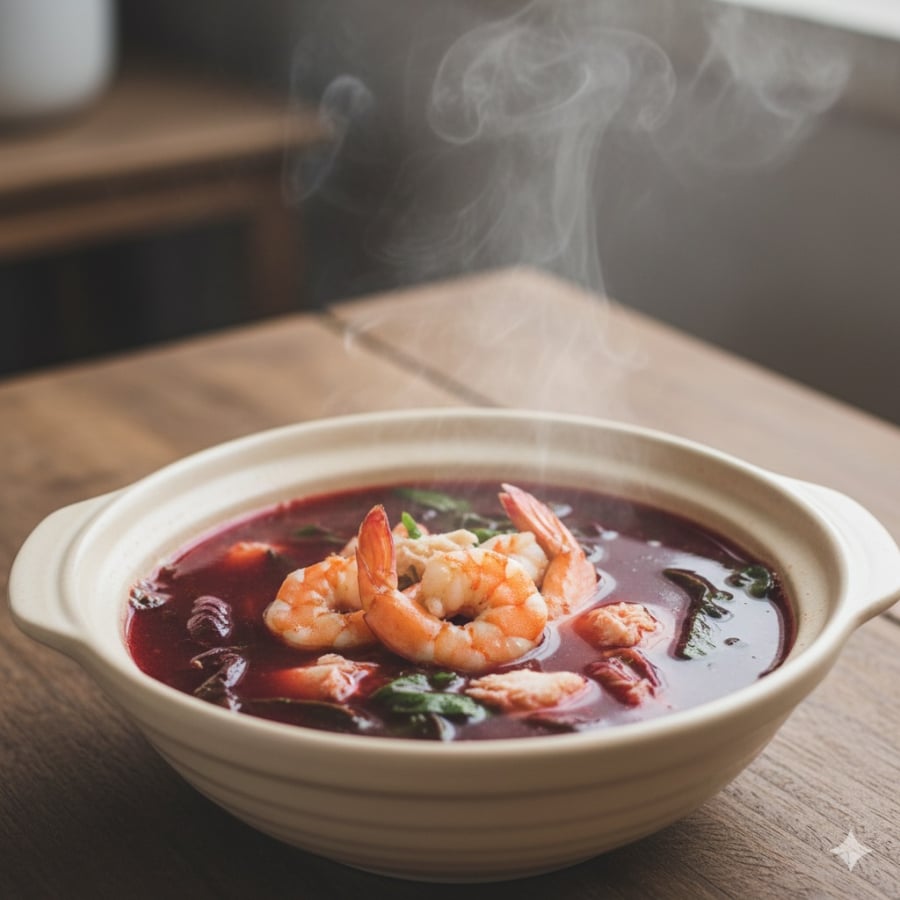 Canh rau dền đỏ – món ăn dân dã giúp bổ máu, mát gan, tốt cho xương khớp và làn da.