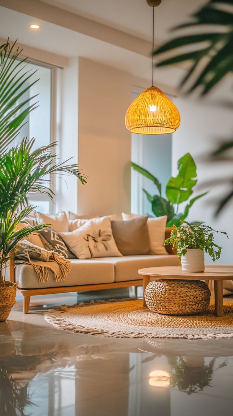 Phòng khách đẹp cần đủ thông thoáng lối ra vào, tránh việc đồ trong phòng chặn lối đi