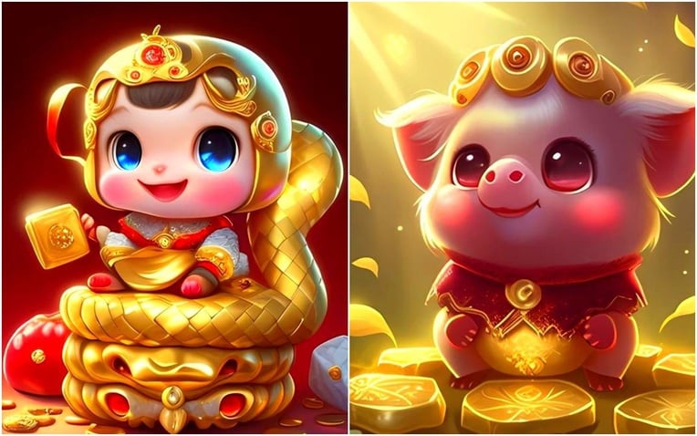 Dưới đây là 3 con giáp tiêu biểu nhất, bước chân là “đạp vàng”, ngẩng đầu là “đụn lộc”, giàu sang gần kề.