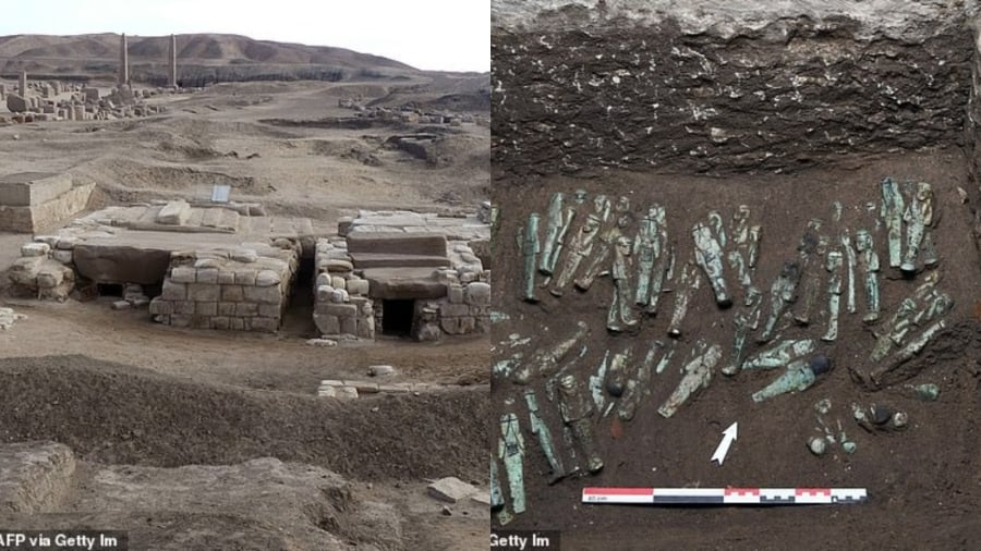 Những bức tượng này được sắp đặt theo mô thức ngôi sao và thành các hàng ngang tuyệt đối chính xác.