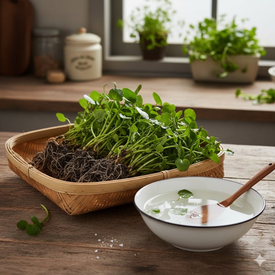 Cải xoong giàu dinh dưỡng nhưng có thể mang trứng giun – ngâm muối và tránh ăn sống.