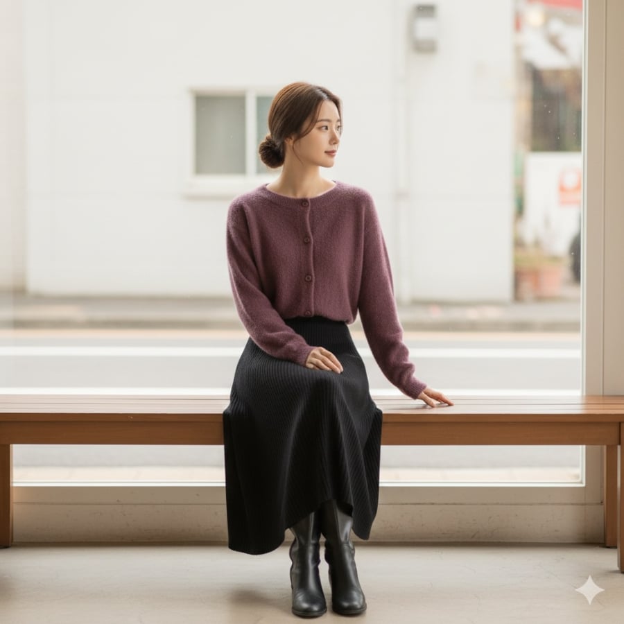 Phối áo sáng màu với chân váy đen là công thức luôn hiệu quả, bởi màu đen đóng vai trò cân bằng, giúp sắc màu nổi bật không bị chói mà vẫn giữ được sự hài hoà