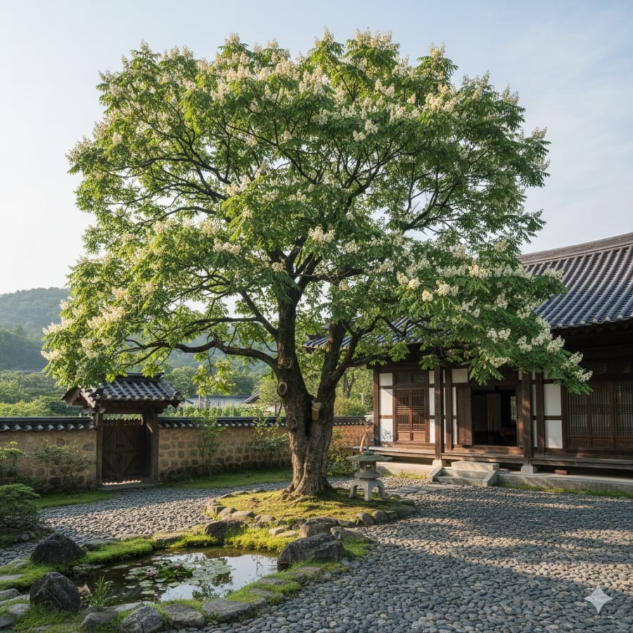 Cây hoa hòe từ lâu được xem là biểu tượng của may mắn, công danh và phúc khí trong nhiều gia đình Việt.