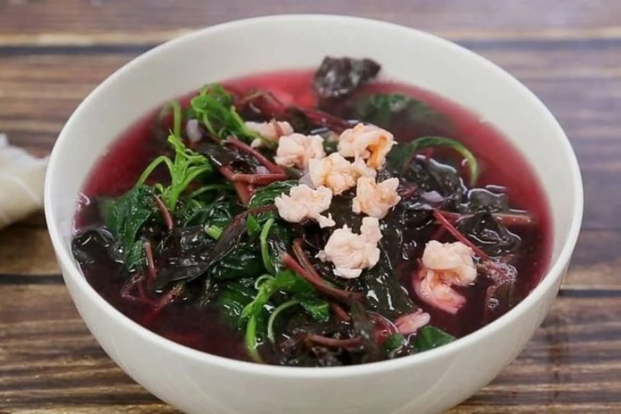 Canh rau dền nấu tôm