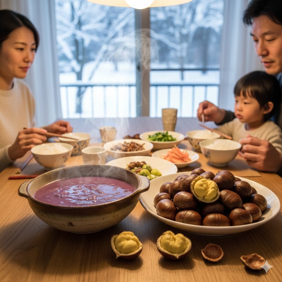 Hạt dẻ và khoai mỡ cung cấp năng lượng ấm, dễ tiêu, phù hợp bổ sung vào thực đơn mùa lạnh.