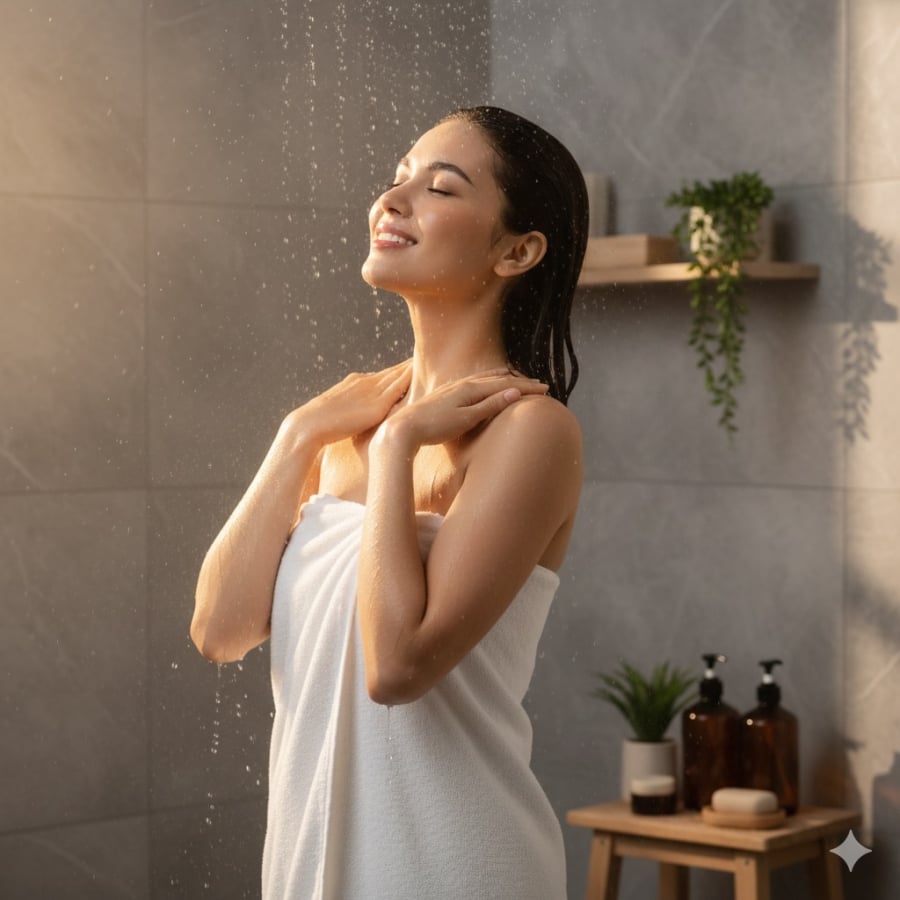 Tắm rửa đúng cách không chỉ làm sạch da mà còn giúp phụ nữ thư giãn, cân bằng tinh thần và tái tạo năng lượng mỗi ngày.