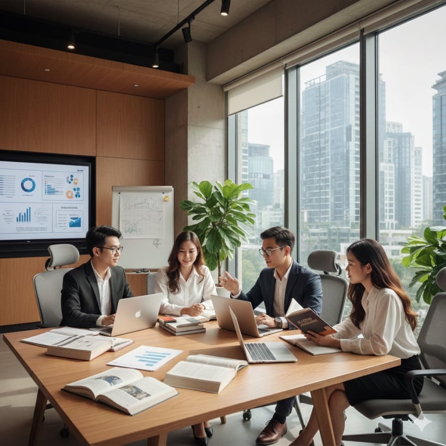 Sinh viên Kinh tế Quốc tế được đào tạo theo hướng hội nhập, sớm làm quen môi trường làm việc quốc tế ngay từ khi còn ngồi trên giảng đường.