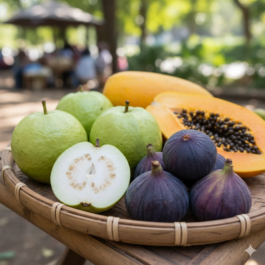 Ổi, đu đủ và sung tươi – những 