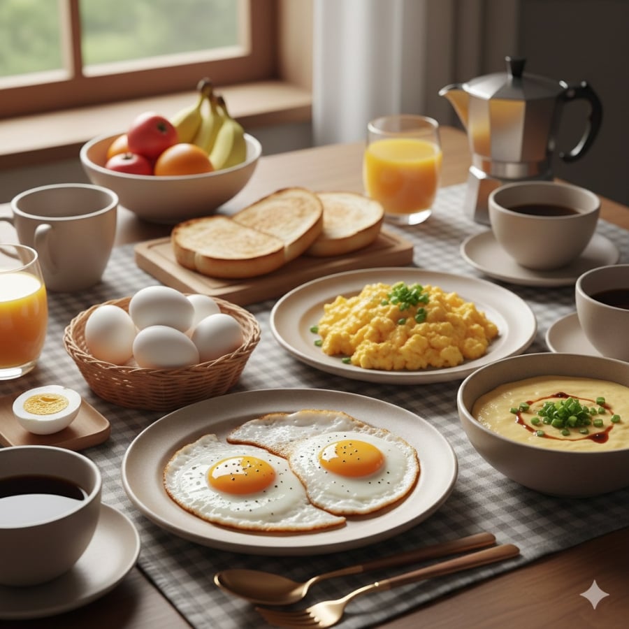 Cùng là trứng nhưng chỉ cần thay đổi cách chế biến, lượng năng lượng nạp vào cơ thể có thể chênh lệch rõ rệt.