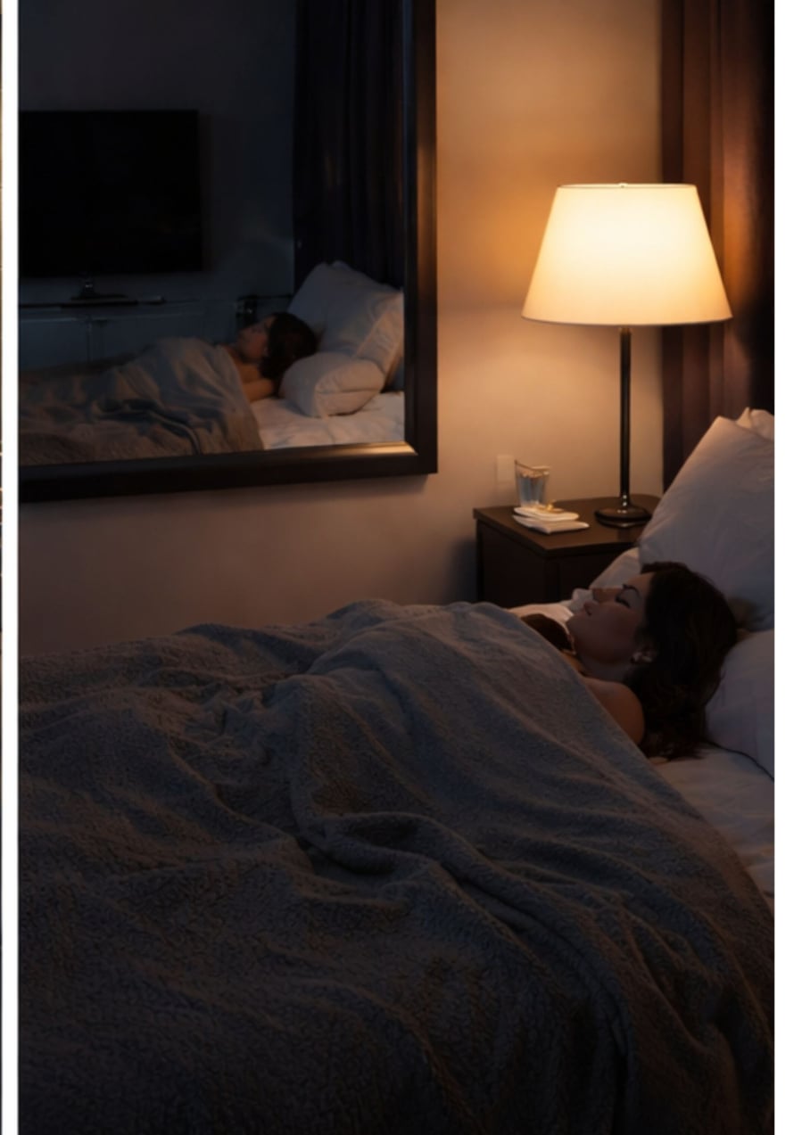 Đặt gương đối diện giường ngủ cả đêm sẽ gây khó chịu