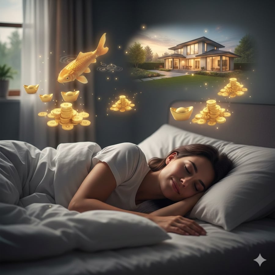 Giấc mơ liên quan đến cá vàng, nhà cửa thường được xem là dấu hiệu tài lộc và vận may tài chính sắp đến.