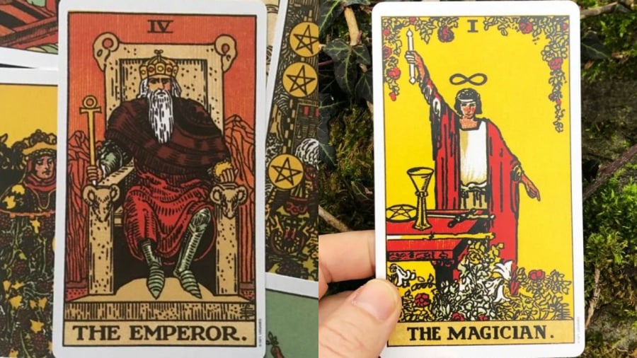 Lá bài số 3 The Emperor và lá bài số 4 The Magician.