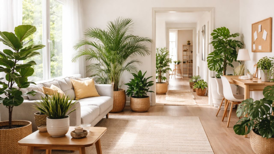 Phòng khách cũng là noi thích hợp trồng cây cảnh