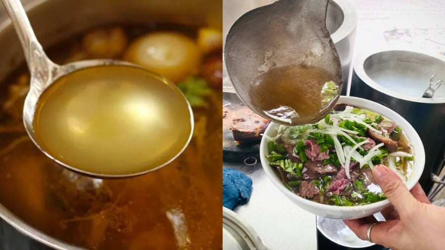 Nước dùng cần được ninh khoảng 6-8 tiếng.