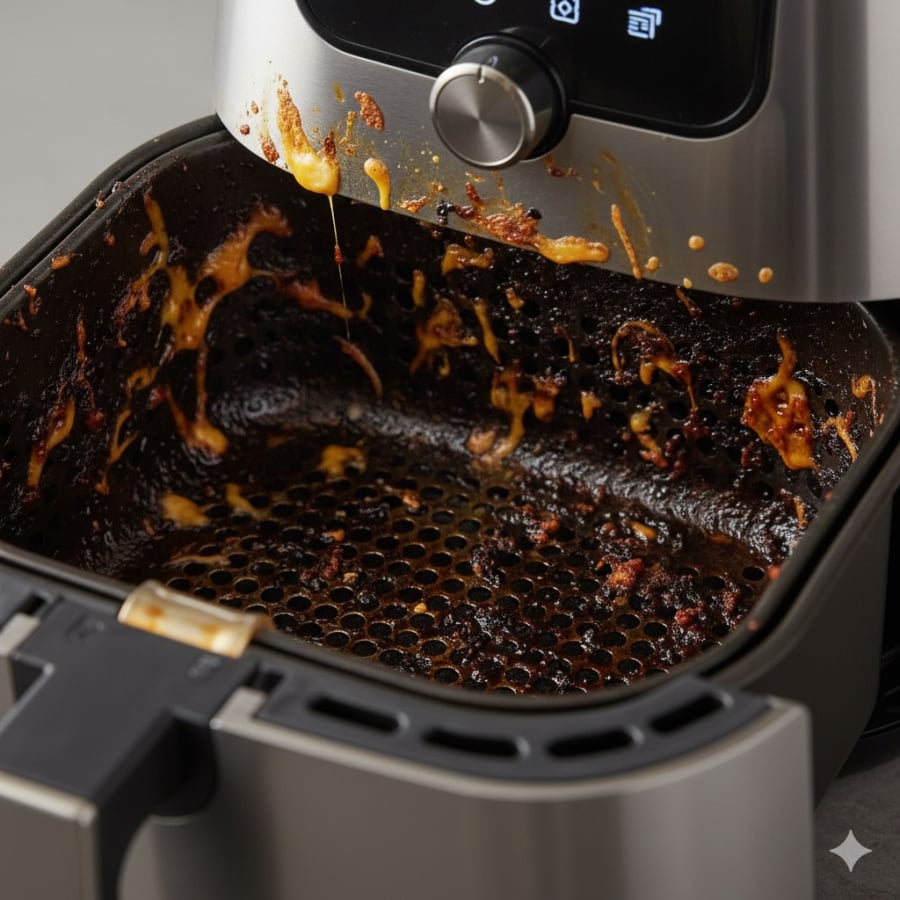 Thực phẩm nhiều sốt, phô mai hay bột ướt có thể khiến nồi chiên không dầu nhanh bẩn và giảm tuổi thọ thiết bị.