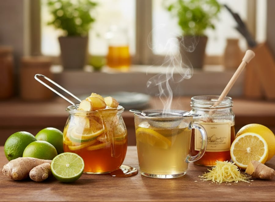 Cách pha nước chanh gừng giữ ấm, tốt cho họng