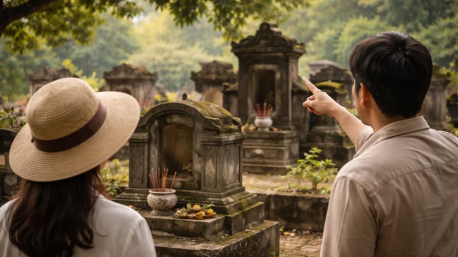 Chỉ trỏ thể hiện hành động không phù hợp nơi cõi âm tĩnh tại