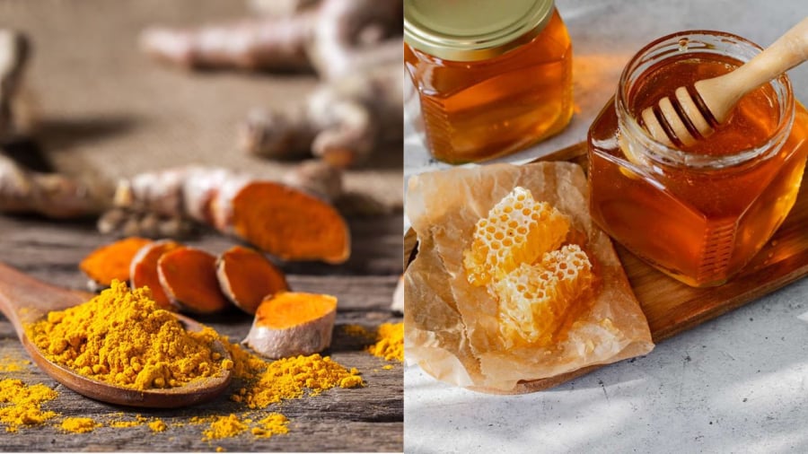 Nghệ và mật ong đều cung cấp nhiều dưỡng chất cho cơ thể.