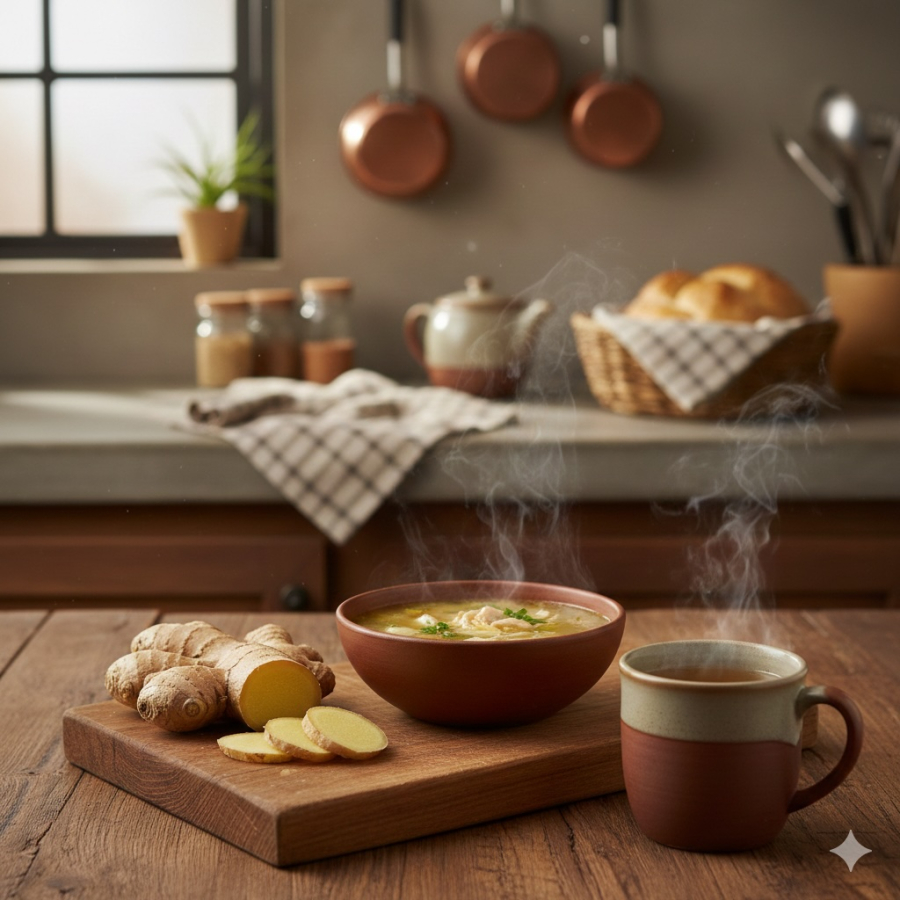 Gừng – nguyên liệu quen thuộc trong gian bếp, gắn với kinh nghiệm dân gian giúp duy trì sức khỏe nam giới.