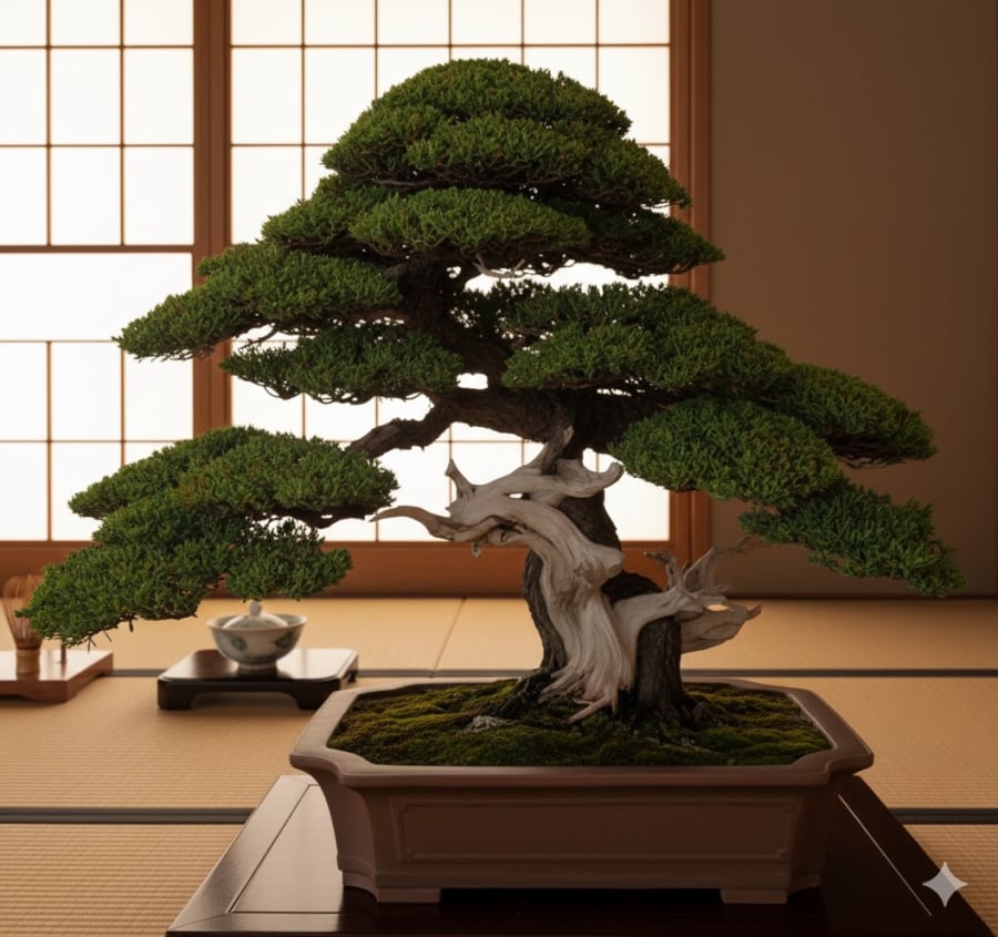 Tùng la hán mang ý nghĩa trấn trạch, giữ nhà yên ổn, giúp tài vận bền vững theo thời gian.