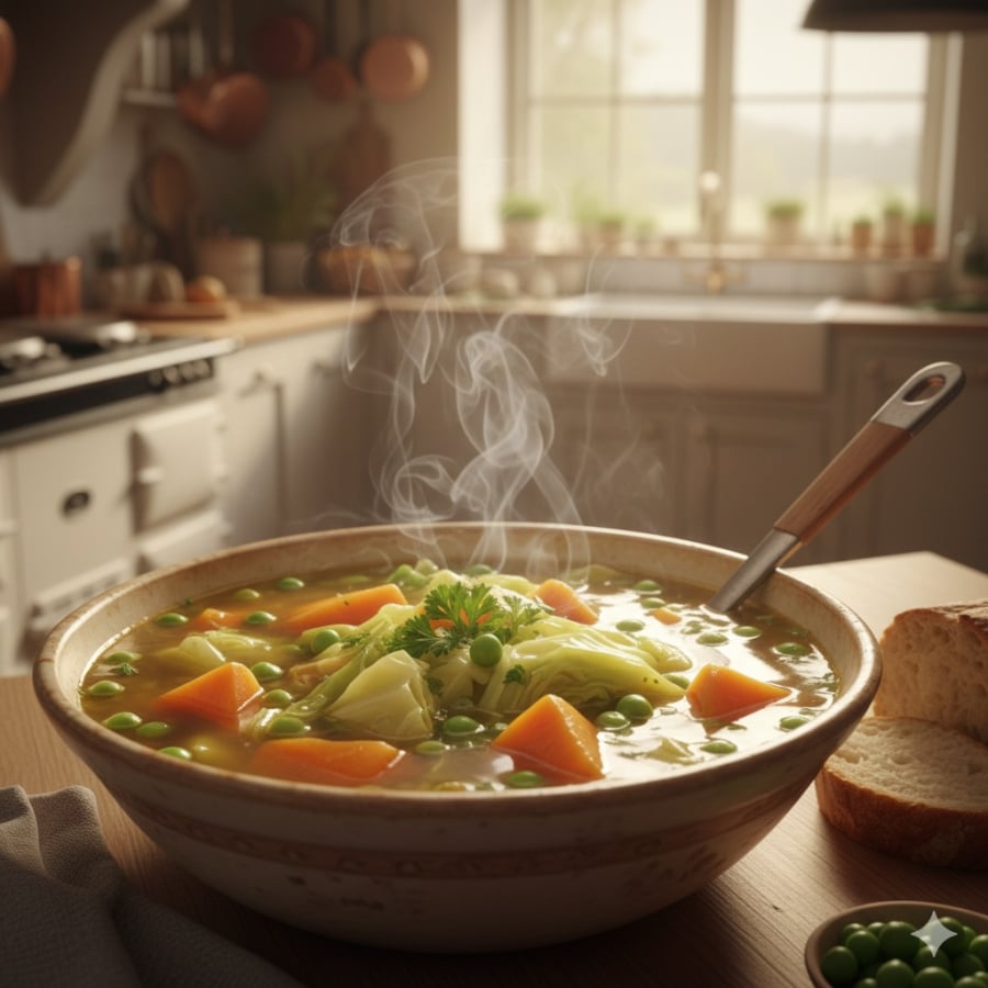 Các món rau củ nấu chín nhẹ giúp dễ tiêu hóa, giảm cảm giác đầy bụng khi thời tiết lạnh.