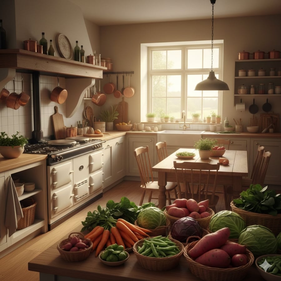 Rau củ theo mùa không chỉ dễ mua mà còn giàu chất xơ, hỗ trợ hệ tiêu hóa hoạt động hiệu quả trong mùa lạnh.