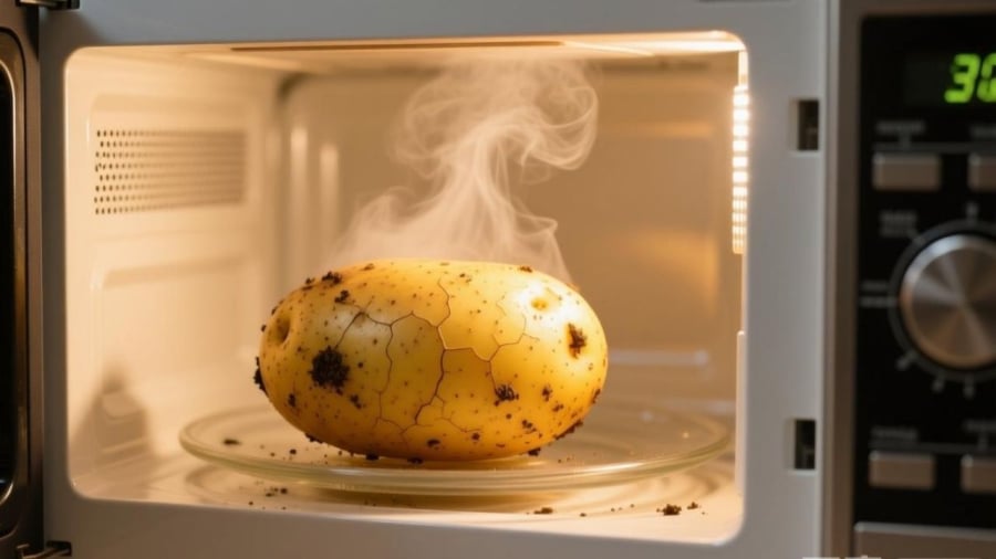 Khoai tây là một trong những thực phẩm không nên làm nóng bằng lò vi sóng.