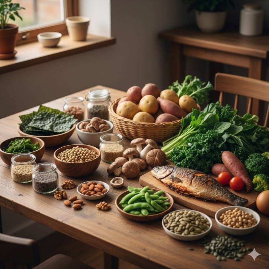 Bổ sung đa dạng thực phẩm tự nhiên giúp hỗ trợ hormone nữ và xây dựng nền tảng sức khỏe bền vững theo thời gian.