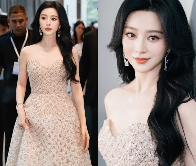 Không cần hiệu ứng chỉnh sửa cầu kỳ, cô vẫn ghi điểm nhờ gương mặt sắc nét, làn da mịn màng và phong thái tự tin