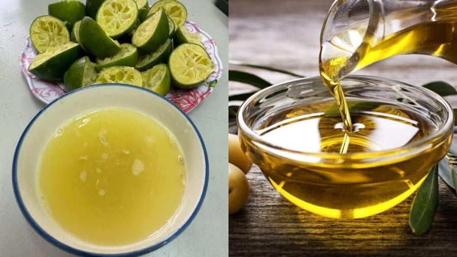 Dầu oliu và nước cốt chanh chứa nhiều chất dinh dưỡng cần thiết cho cơ thể.