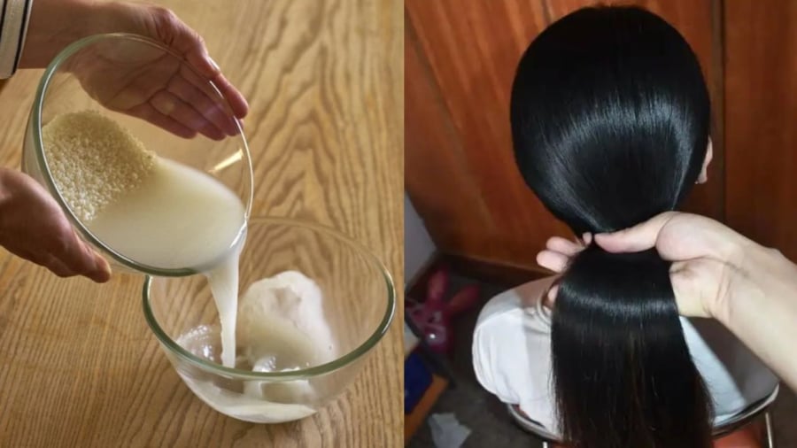 Nước vo gạo mang lại nhiều lợi ích cho mái tóc.
