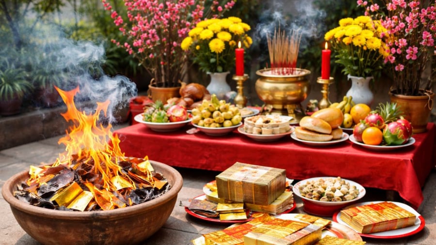 Hoá vàng là tập tục quen thuộc