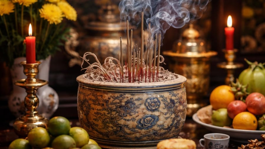 Bát hương khô ráo là một dấu hiệu tốt