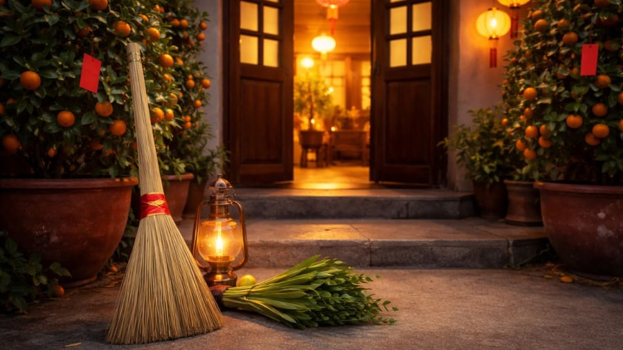 Lưu ý chổi đặt cuối năm phải là chổi mới không phải chổi đã từng dùng