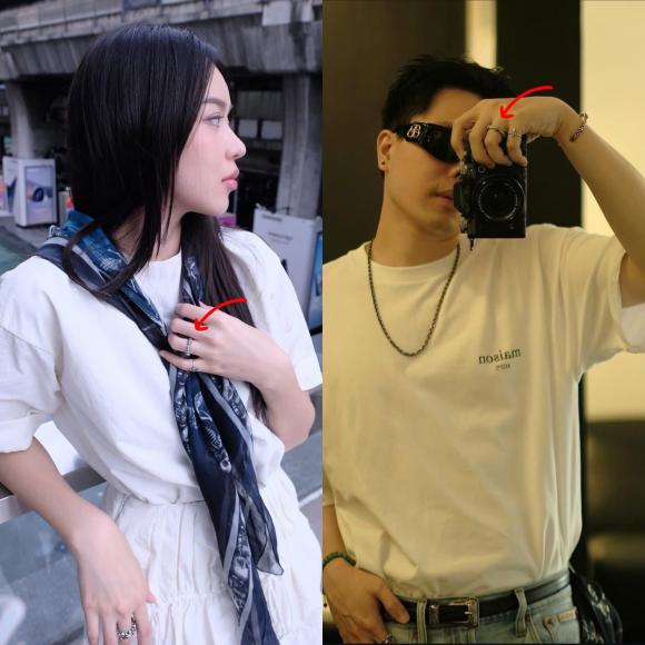 Cả hai còn bị phát hiện đeo nhẫn hao hao nhau ở ngón áp út (ảnh: Tổng hợp).    