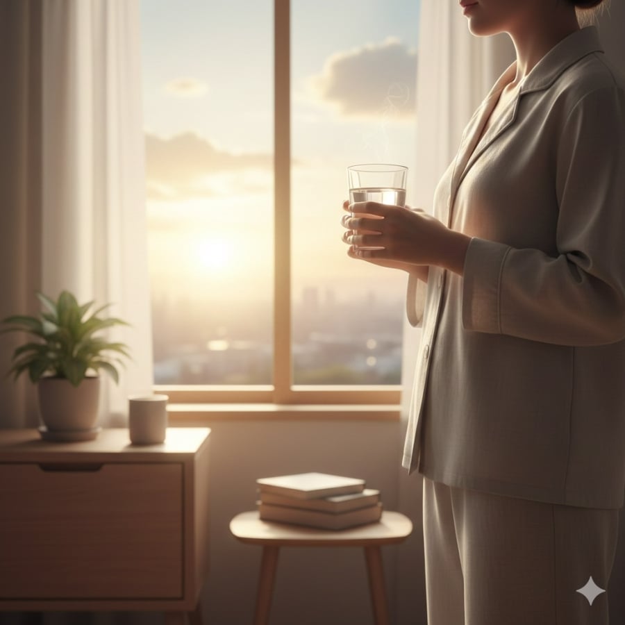 Uống nước ngay sau khi thức dậy giúp kích hoạt trao đổi chất và hỗ trợ kiểm soát cân nặng tự nhiên.