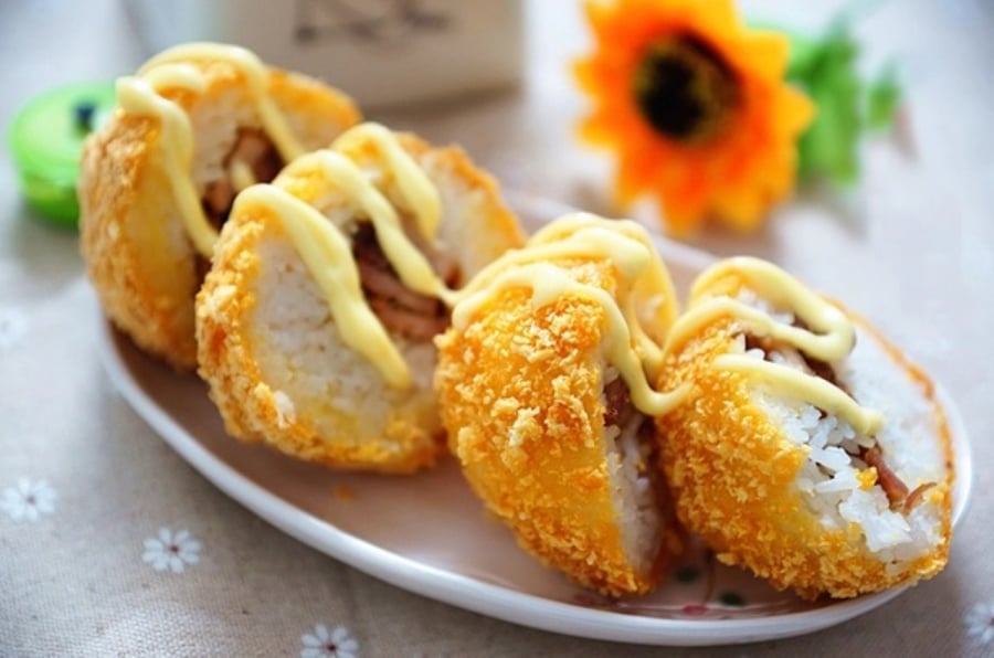 Thành phẩm cơm viên chiên nhìn bắt mắt để thưởng thức